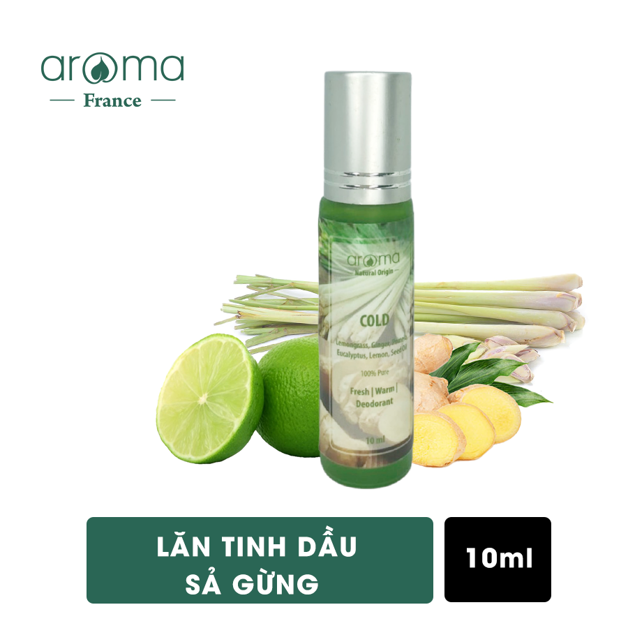 Dầu Lăn Aroma Sả Gừng  giải cảm Cold 10ml