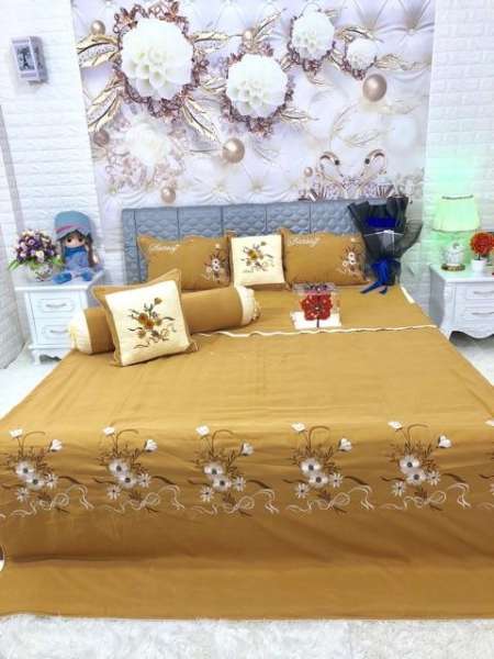 Bộ chăn ga gối cotton satin 7 món (1m8x2m)