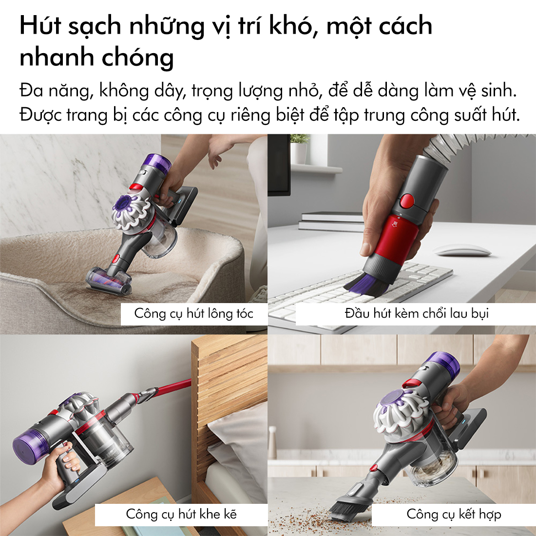 [DUY NHẤT 30.11-2.12: VC Lazada 400K + VC Dyson 300K] Máy hút bụi cầm tay Dyson V8 Focus Clean™