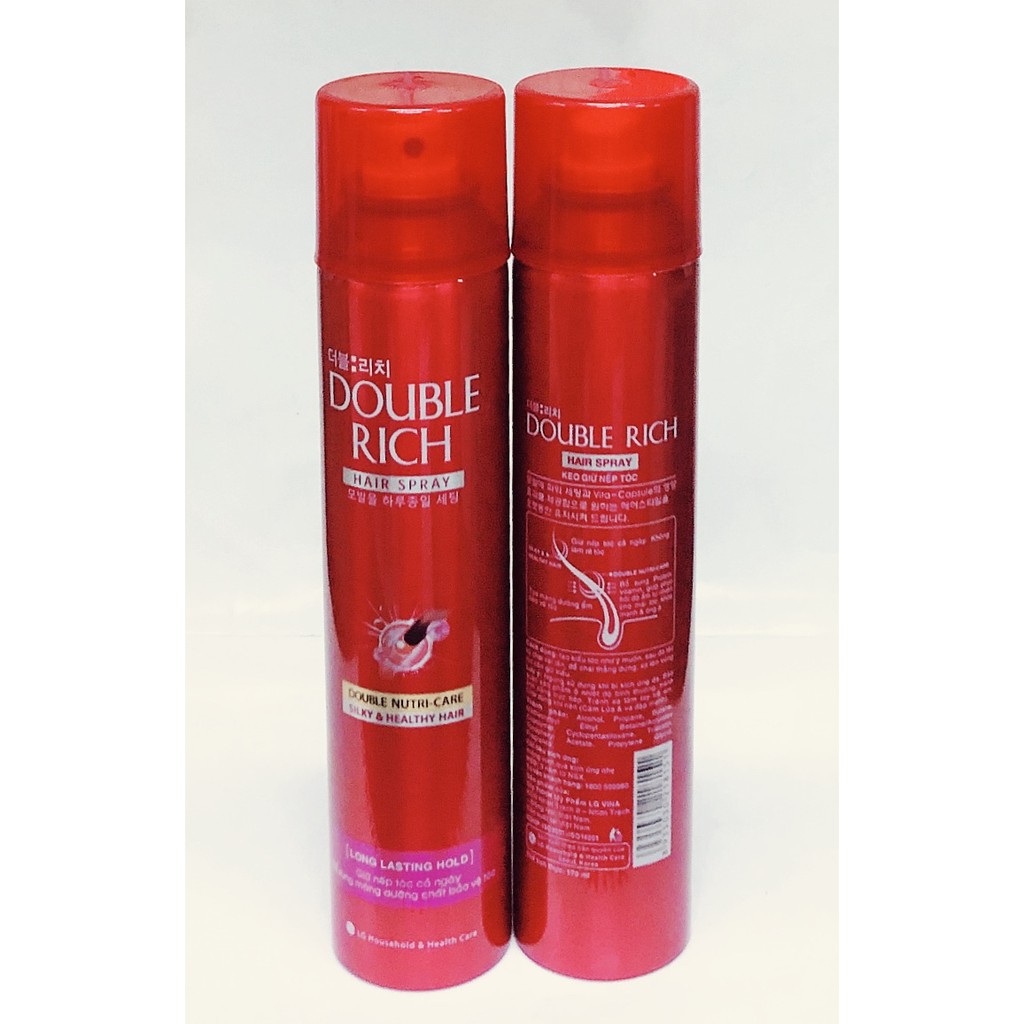 Keo Xịt tóc Double Rich dưỡng tóc 170ml