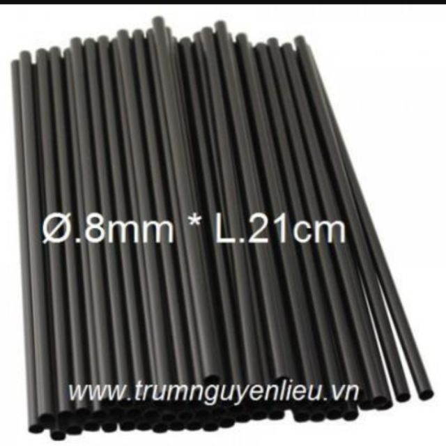 1 Bịch ống hút Sinh Tố phi 8 Đen - Trắng (không bọc)