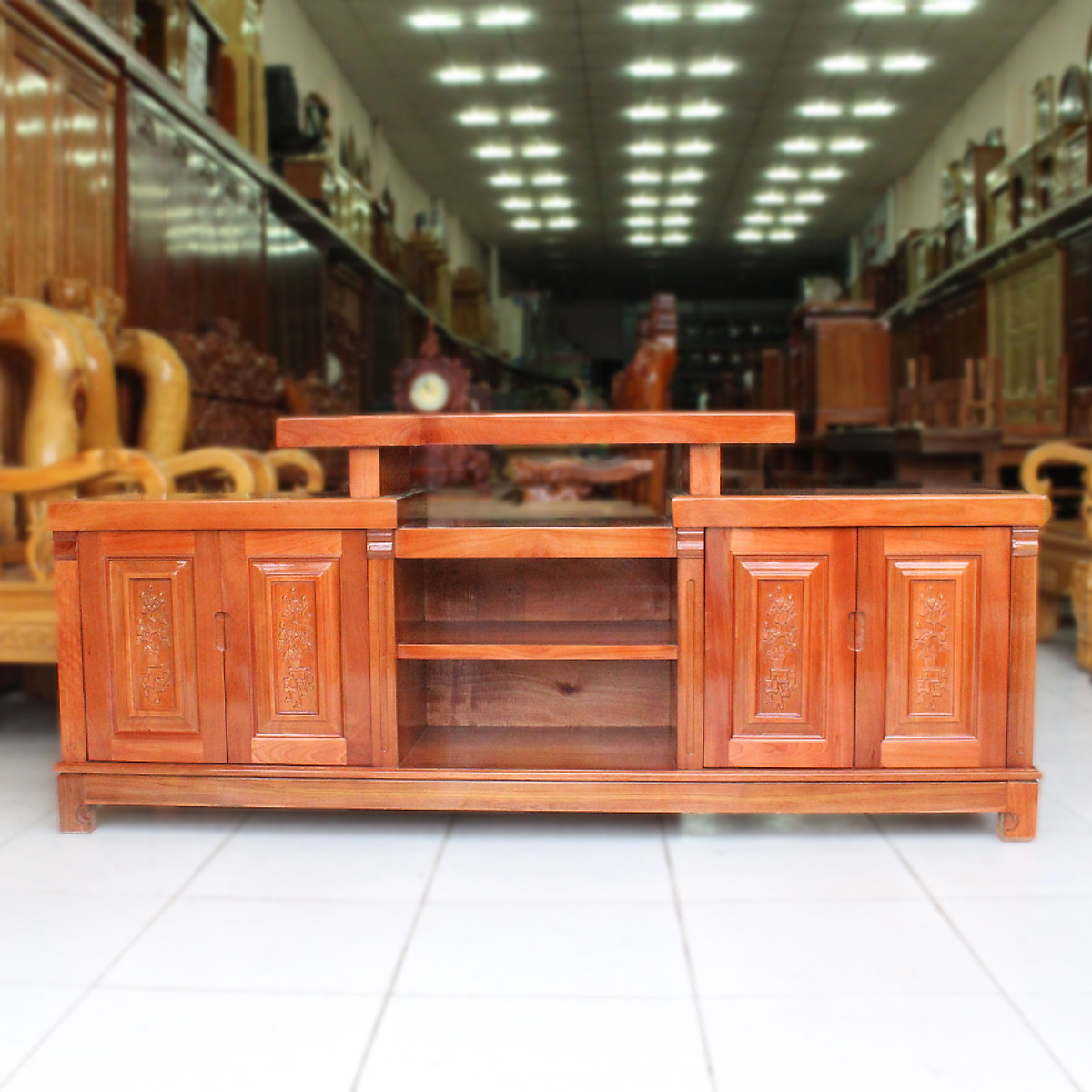 [Trả góp 0%] KỆ TIVI Gỗ XOAN ĐÀO 2M KIỂU MÂM , tủ ti vi bằng gỗ , kệ để phòng khách tivi