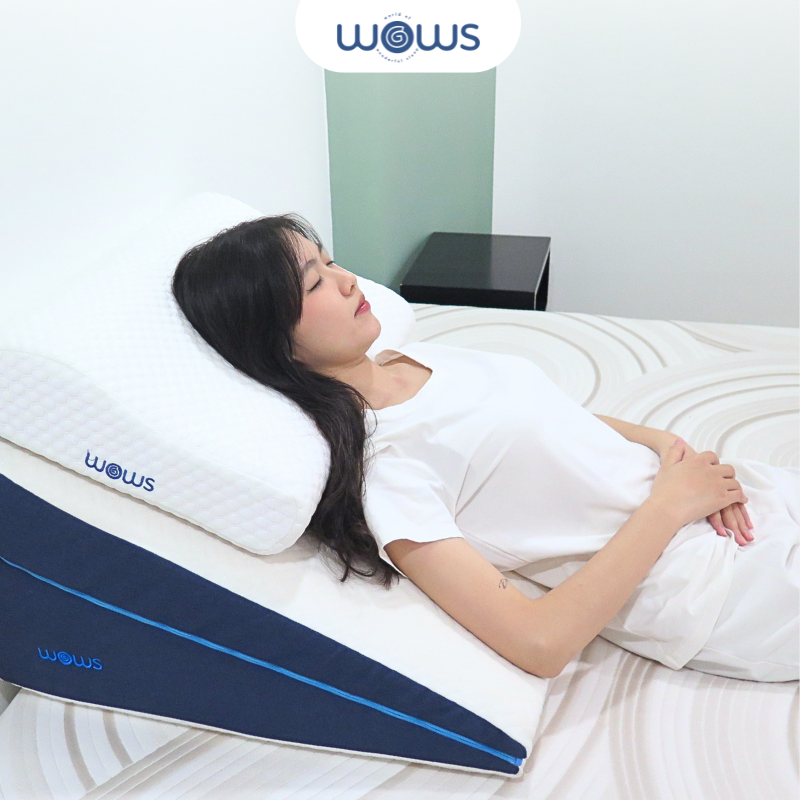 WOWS - Gối Memory Foam Cao Cấp Ergo+ - Gối Công Thái Học Nâng Đỡ Cổ Vai Gáy - Thiết Kế Lượn Sóng