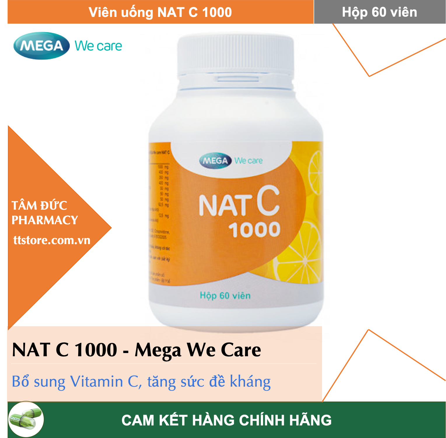 [HCM]NAT C 1000 - Mega We Care [Hộp 60 viên]