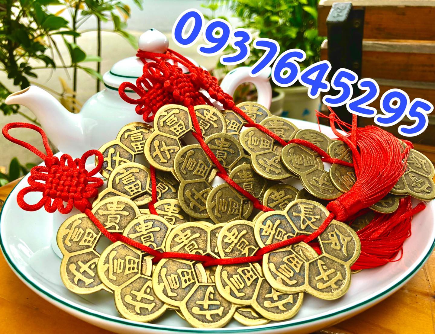 Dây ngũ phúc hoa mai (5 đồng xu hoa mai) cát tường chiêu lộc
