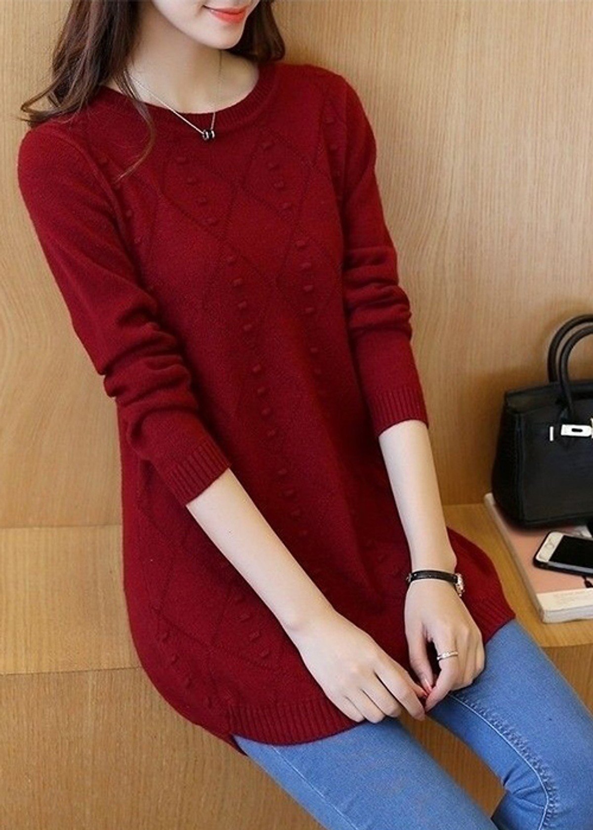 Áo len nữ HaiAnh, áo len nữ thiết kế dài tay nhiều màu lựa chọn Al14