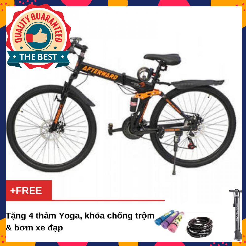 Mua Xe đạp gấp địa hình MK ATW (Đen) + Tặng thảm tập yoga, khóa chống trộm và bơm xe