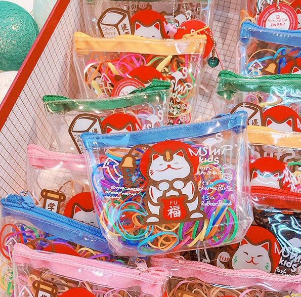 TÚI THUN CỘT TÓC LUCKY CAT - 200pcs