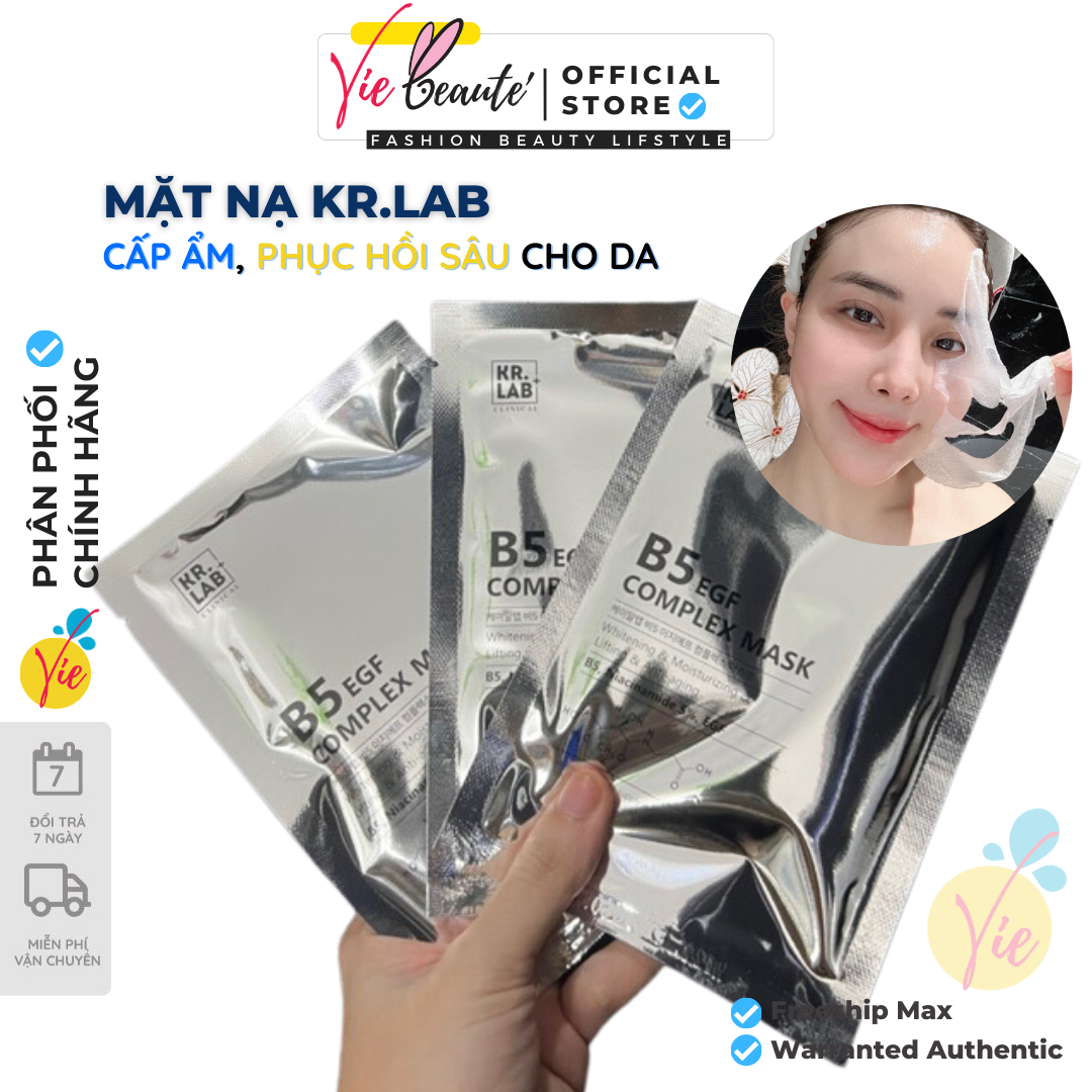 Mặt nạ B5 Kr.Lab cấp ẩm phục hồi dưỡng trắng EGF complex Mask B5 niacinamide EGF