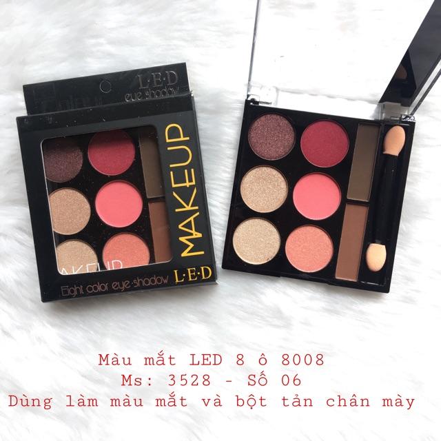 [HCM]Phấn Trang Điểm Mắt 6 Ô Kèm 2 Ô Bột Tán Mày