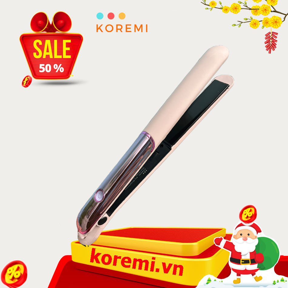 Máy duỗi tóc kẹp tóc chỉnh nhiệt Hàn Quốc Koremi NA8868 Hồng Hot Trend