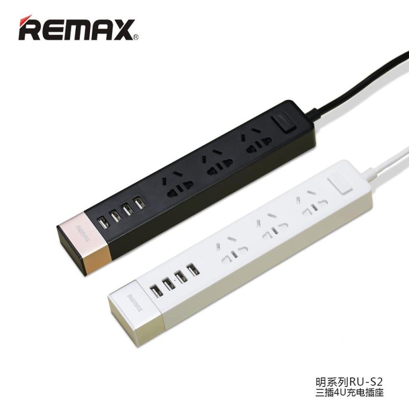 Ổ CẮM SẠC THÔNG MINH REMAX RU-S2 , 4 cổng USB - 3 ổ cắm điện - Bảo hành 12 tháng đổi mới