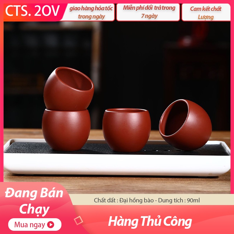 Chén trà tử sa nghi hưng - đại hồng bào - dung tích 70ml