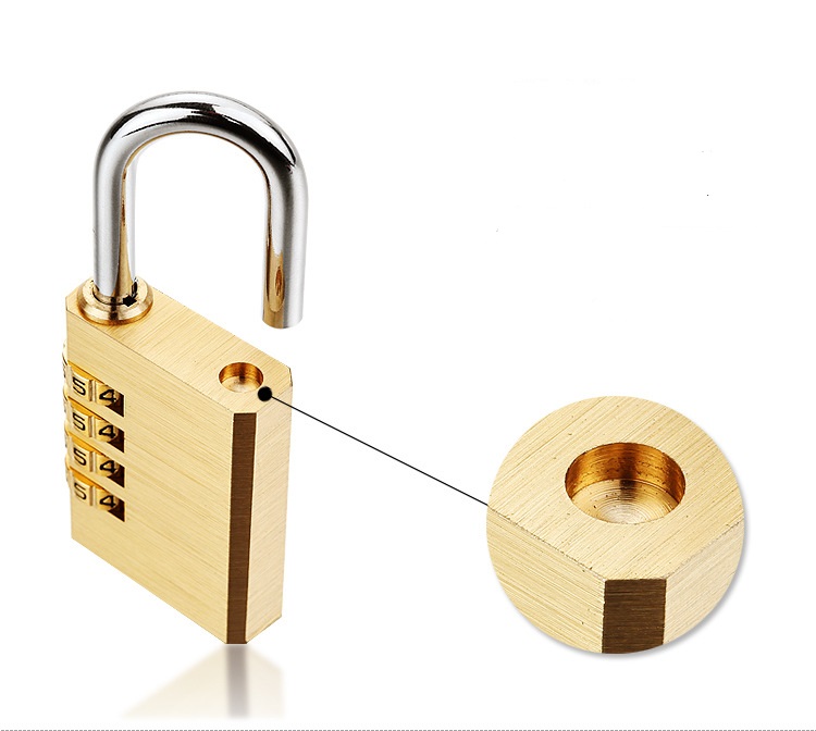 Ổ khóa 4 số bằng đồng thau cao cấp chống gỉ
