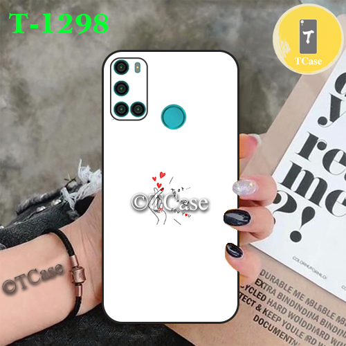 Ốp lưng Vsmart Joy 4 - Ốp dẻo đen in hình thả tim cute