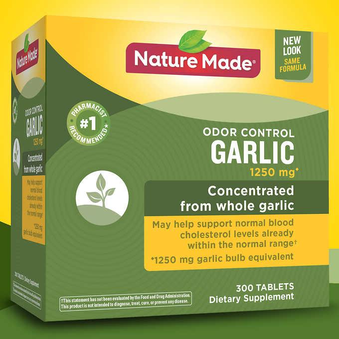 Viên uống tinh dầu tỏi nature made garlic 1250mg 300 viên