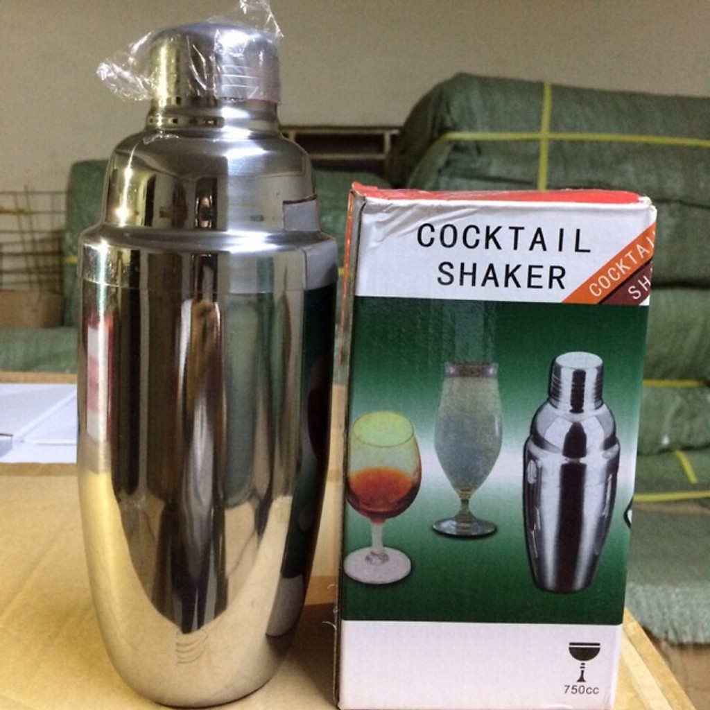 Bình lắc Shaker pha chế cocktail chất liệu inox (350 - 550 - 750 ml)