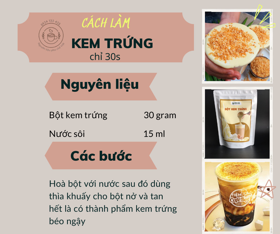 Bột kem trứng bkb thơm ngon túi 500gr