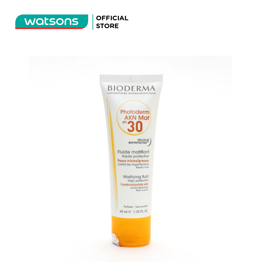 Kem Chống Nắng Bioderma Photoderm Akn Mat SPF30 Kiểm Soát Dầu Dành Cho Da Hỗn Hợp & Da Dầu 40ml