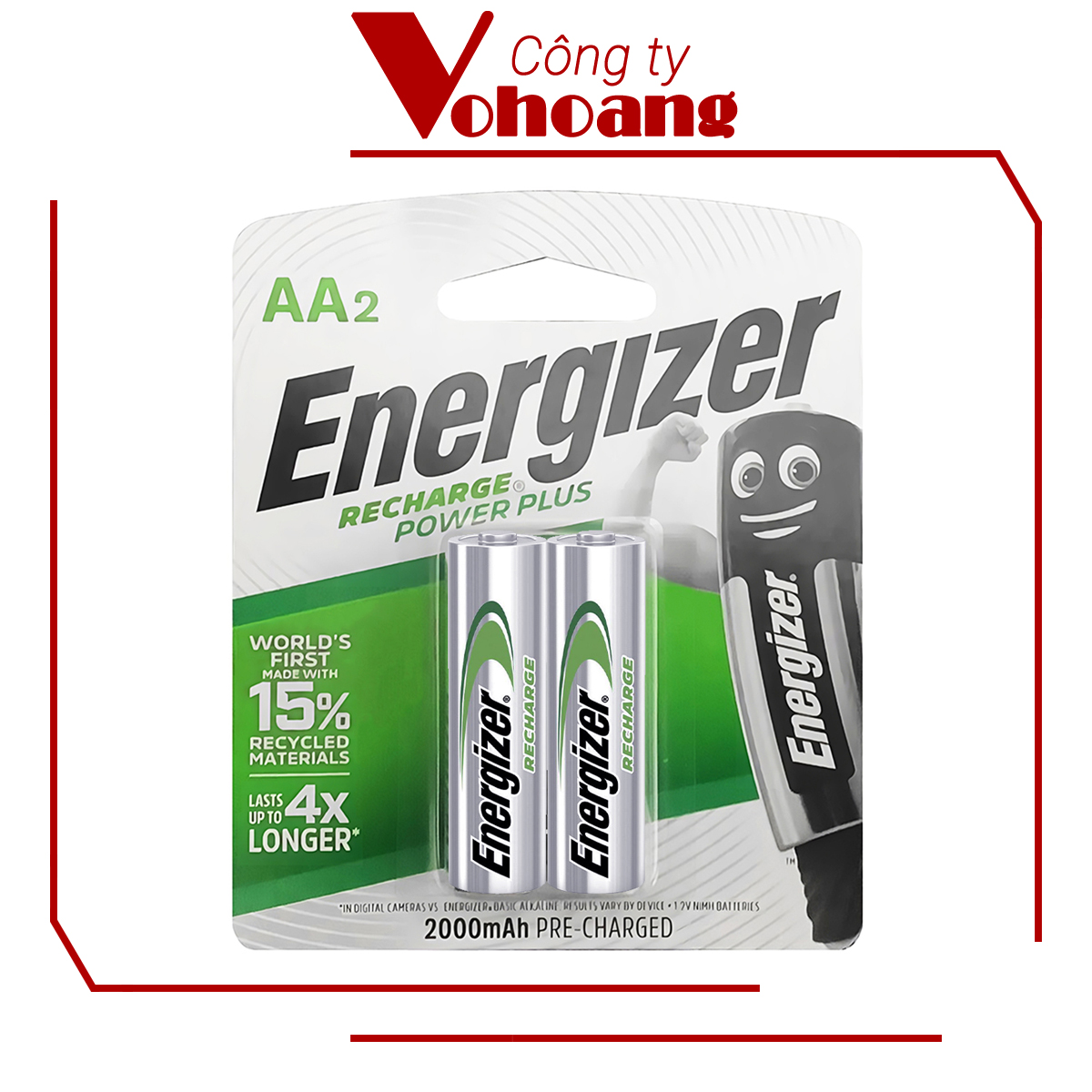 Bộ 2 Pin sạc AA Energizer 2000mAh Power Plus