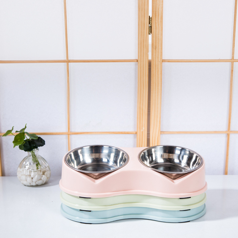 [Hoàn tiền 10%] [CÓ HỎA TỐC] Bát Ăn Chó Mèo (Inox Đôi) Kiểu Dáng Đơn Giản (Màu Ngẫu Nhiên)