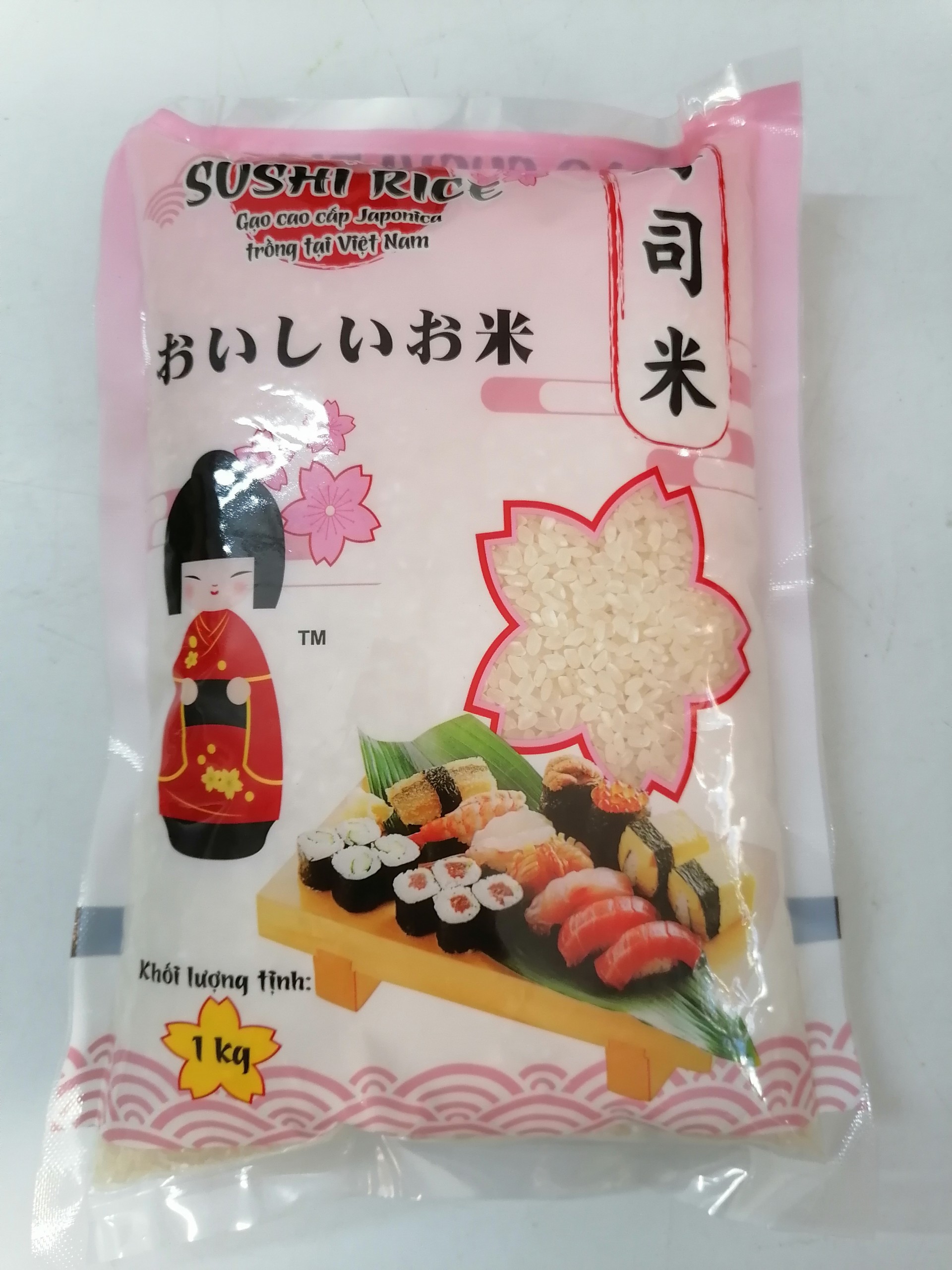 1 Kg Gạo làm Sushi giống Nhật Japonia VN ANGIMEX KITOKU Sushi Rice btn-hk0