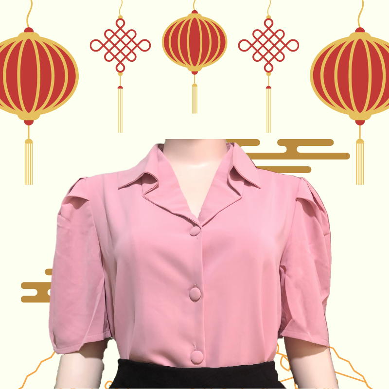 ÁO SƠ MI cổ kiểu nữ trung niên vải lụa Ý CAO CẤP