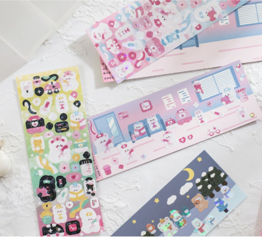 Set 2 tấm sticker thỏ gấu dễ thương Maggie's impression | BSB291