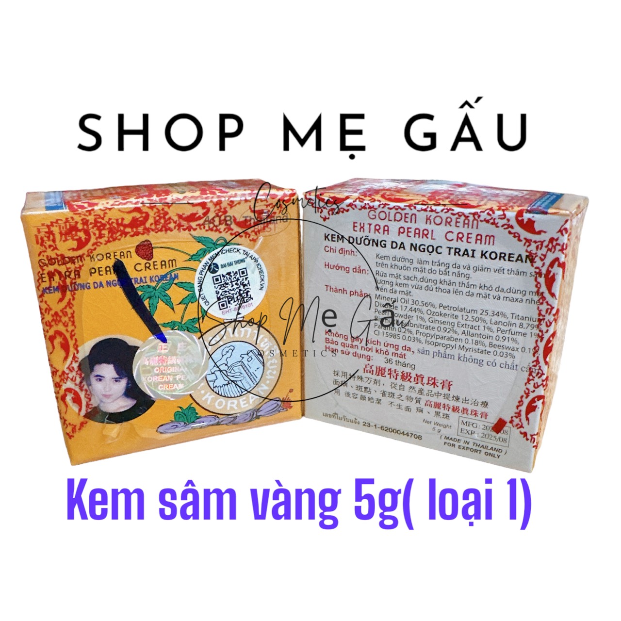 Lẻ 01 hộp kem sâm vàng, đỏ, hồng thái