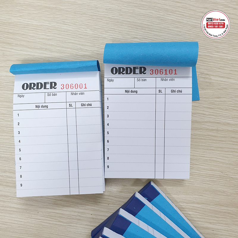 [HCM][Giá Tốt] Phiếu Order 1 Liên Phiếu Đặt Món Phiếu Order Đồ Ăn (1 Xấp = 10 Cuốn)