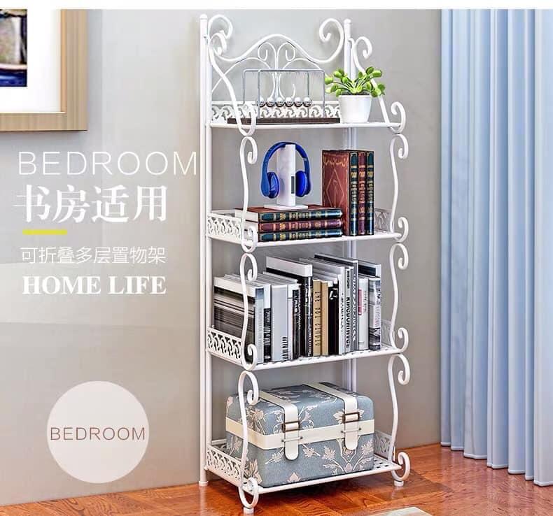 Kệ sắt 4 tầng hoa văn phủ sơn chống rỉ cao cấp