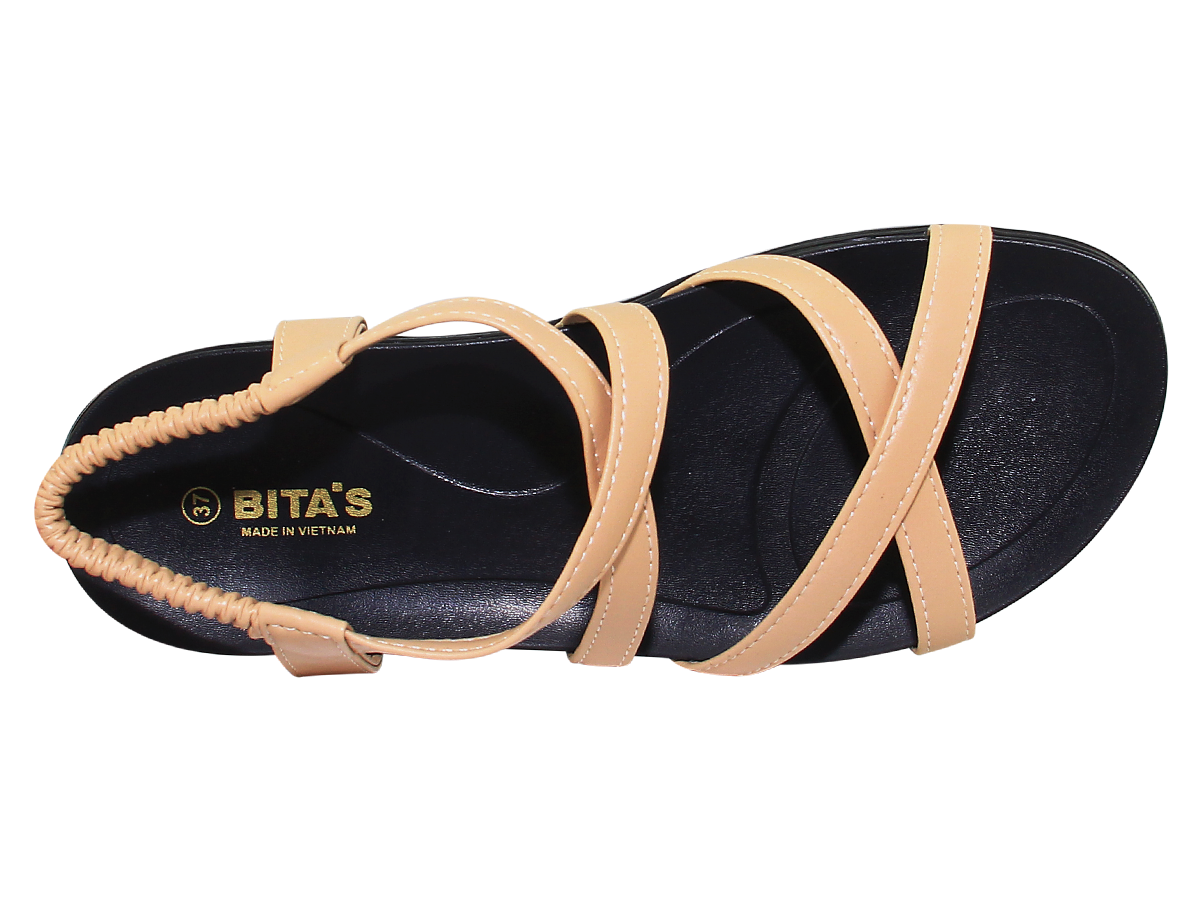 Sandal đế bằng nữ Bita's SHANA.04 (Nâu + Đen + Kem + Trắng + Xanh lá)