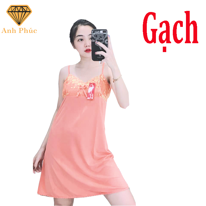 [HCM]Đầm ngủ 2 dây thun lạnh mặc mát  Anh Phúc
