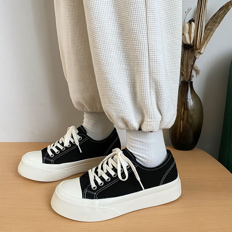 GIÀY Ulzzang thể thao nữ chất vải dáng basic phong cách Hàn Quốc ( form rộng lùi 1 size)
