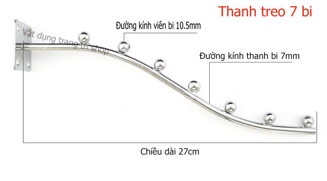 Bộ 5  Móc Bi Treo Tường (7 bi dài 27cm)