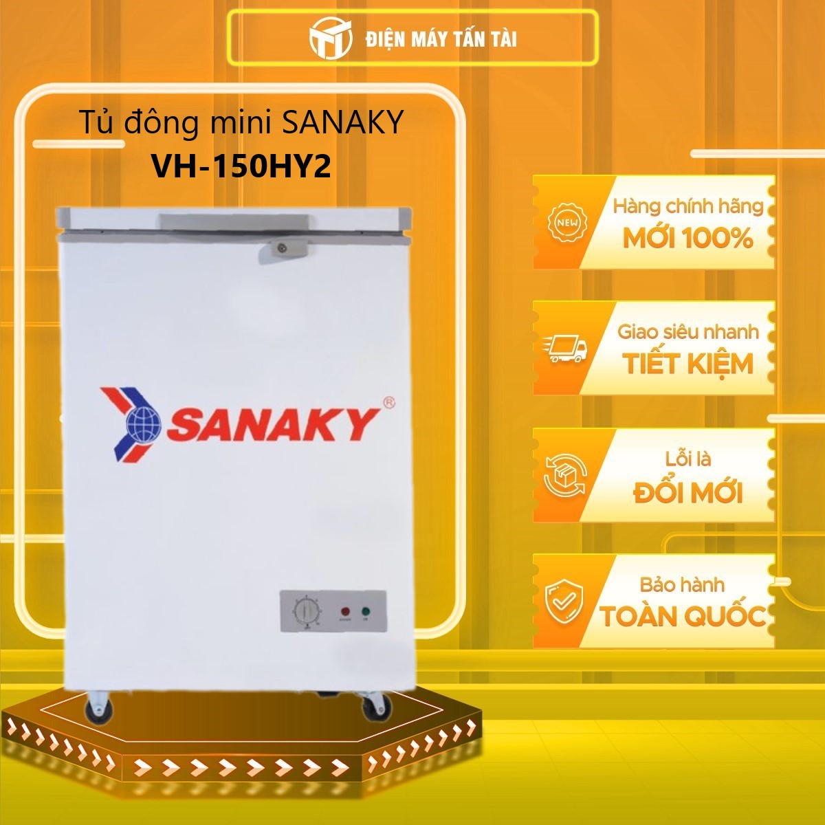 VH-150HY2 - Tủ Đông SANAKY 100 Lít VH-150HY2 - Tích hợp công nghệ làm lạnh trực tiếp, làm lạnh sâu, bảo quản thực phẩm tối ưu.