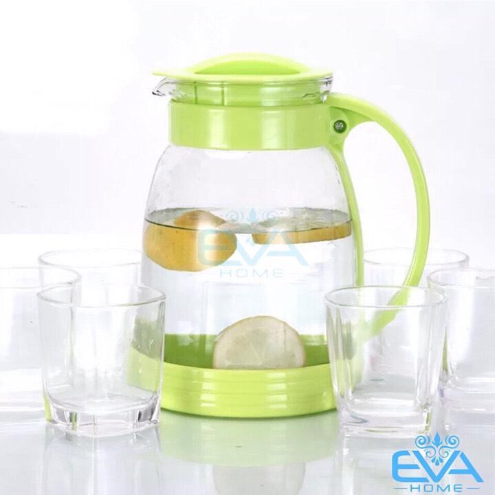Bình đựng nước thủy tinh trong suốt 1.5 lít có tay cầm tiện lợi