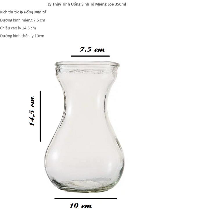COMBO 5 LY Thủy Tinh Uống Sinh Tố Miệng Loe 350ml