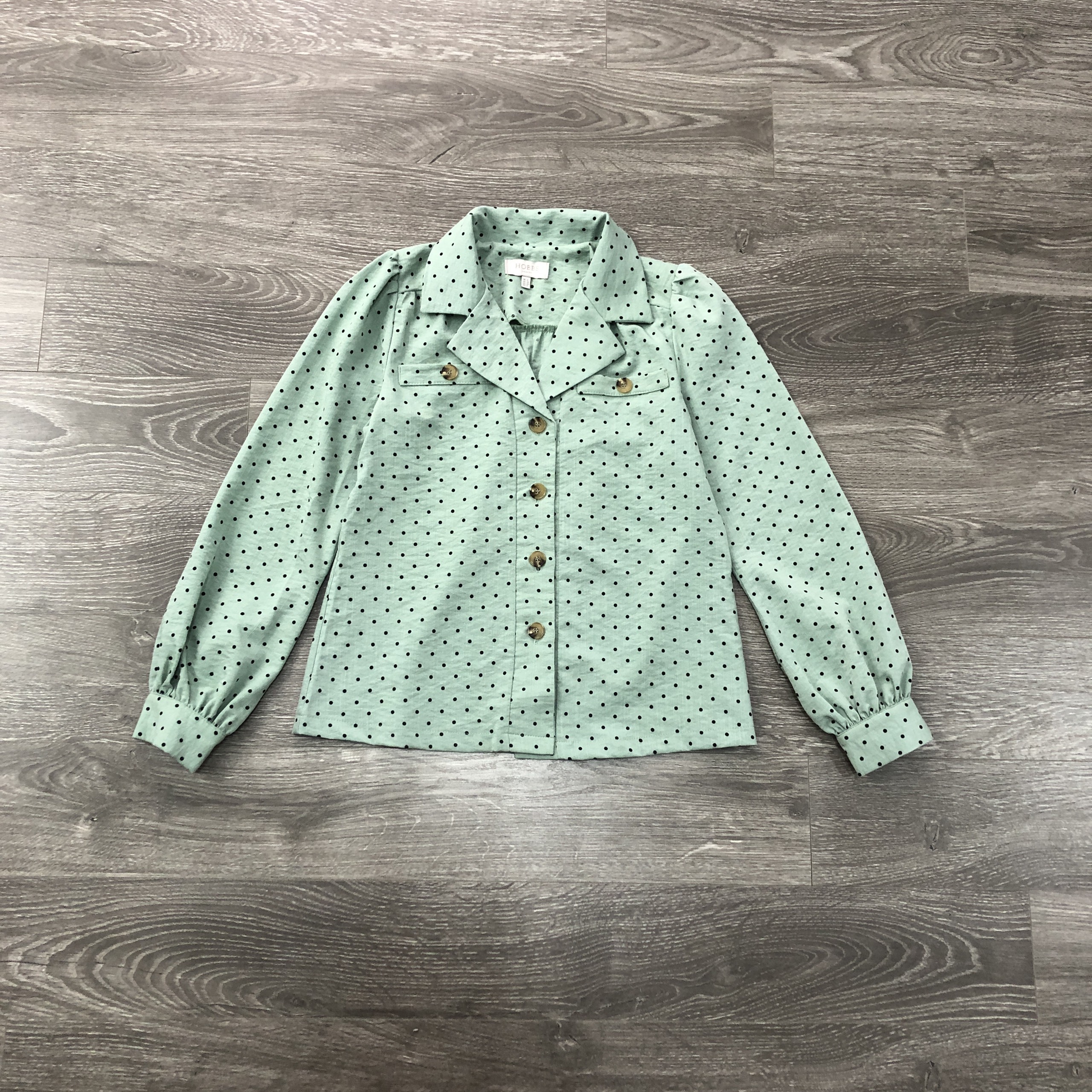 Áo smi H@BBS linen thun nút chấm bi