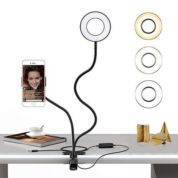 Bộ phát live stream chuyên nghiệp 2in1 có đèn led 3 chế độ sáng