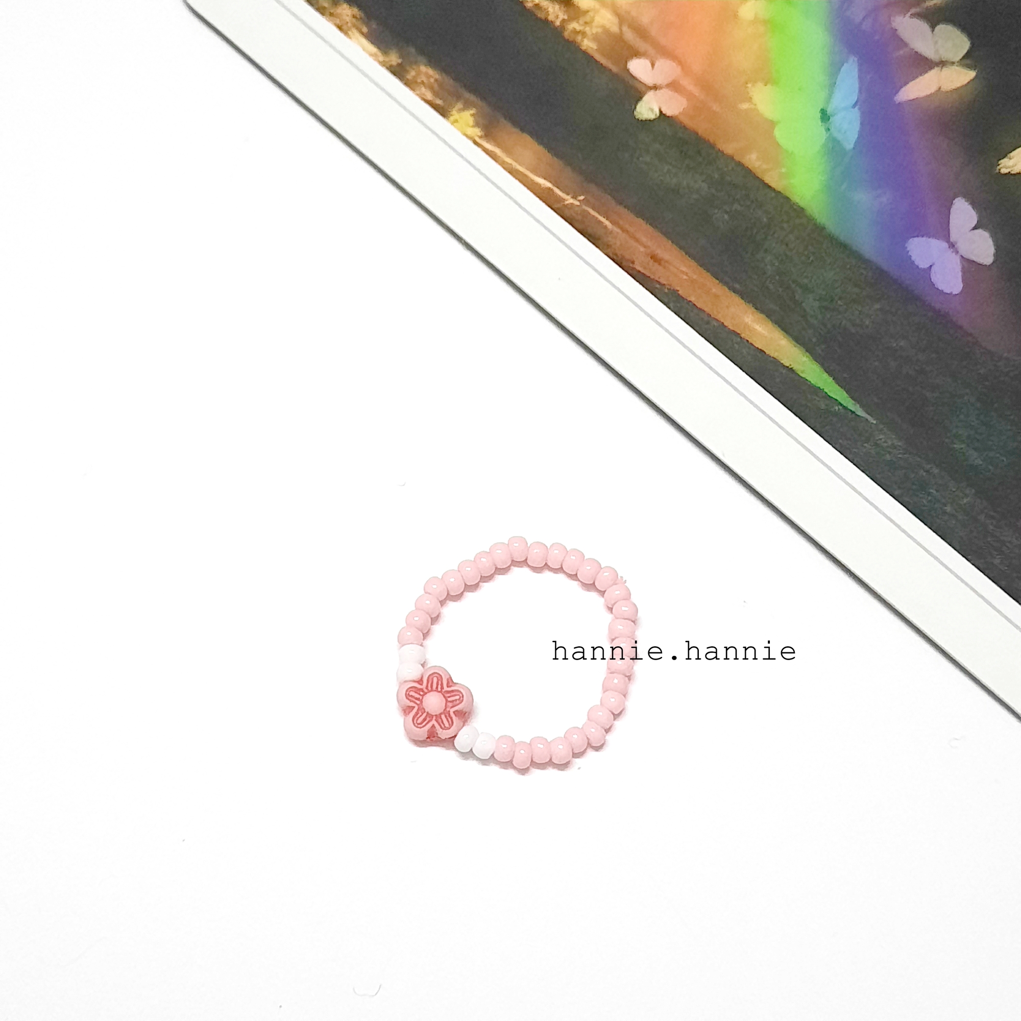 Nhẫn HOA - Nhẫn nữ cườm pastel handmade đơn giản dễ thương (Đỏ/Cam/Hồng/Vàng/Xanh lá/Xanh biển/Tím)