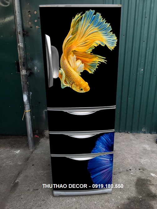 [HCM]Giấy Decal Dán Tủ Lạnh CÁ CẢNH BETTA - THUTHAODECOR