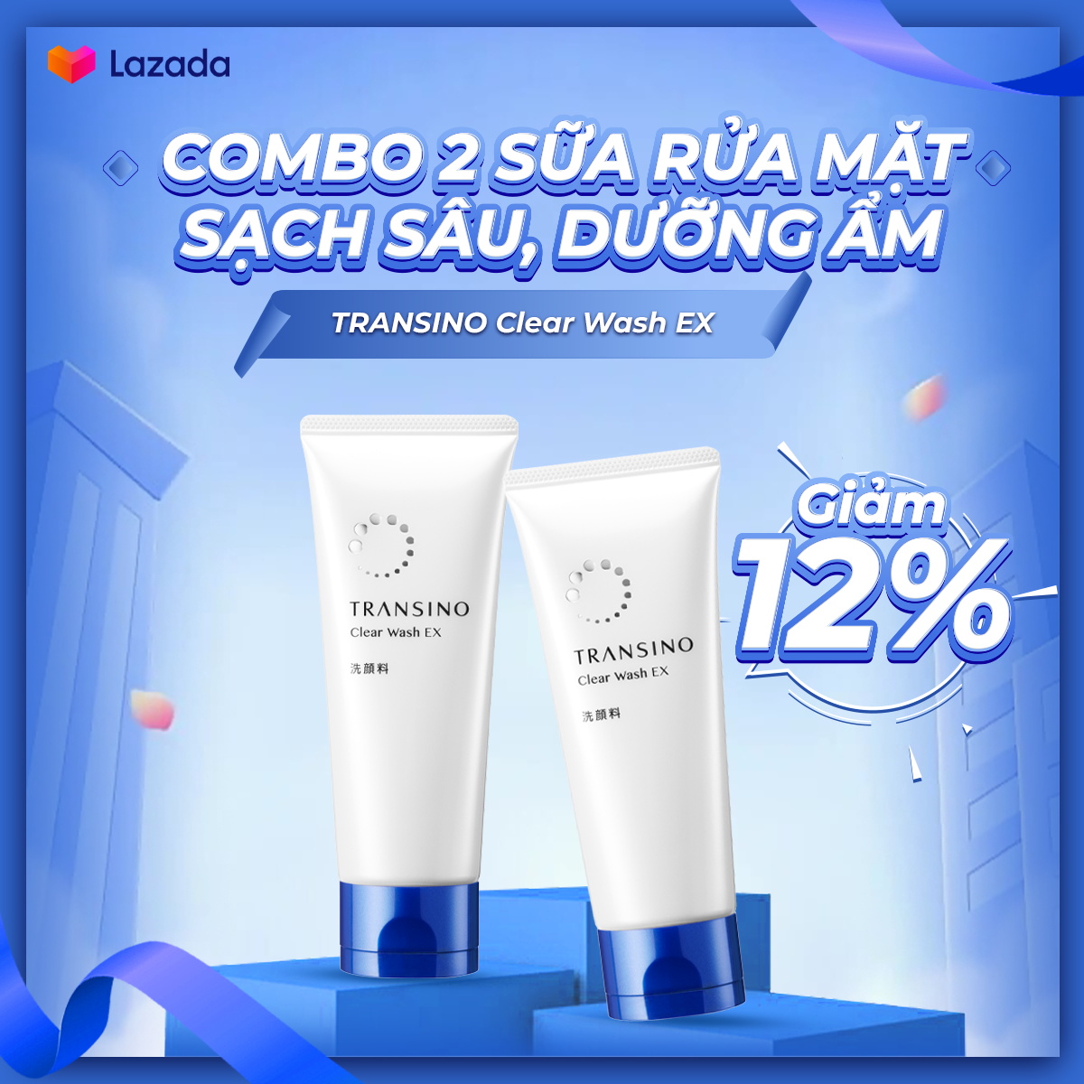 Combo 2 Sữa Rửa Mặt Sạch Sâu, Dưỡng Ẩm TRANSINO