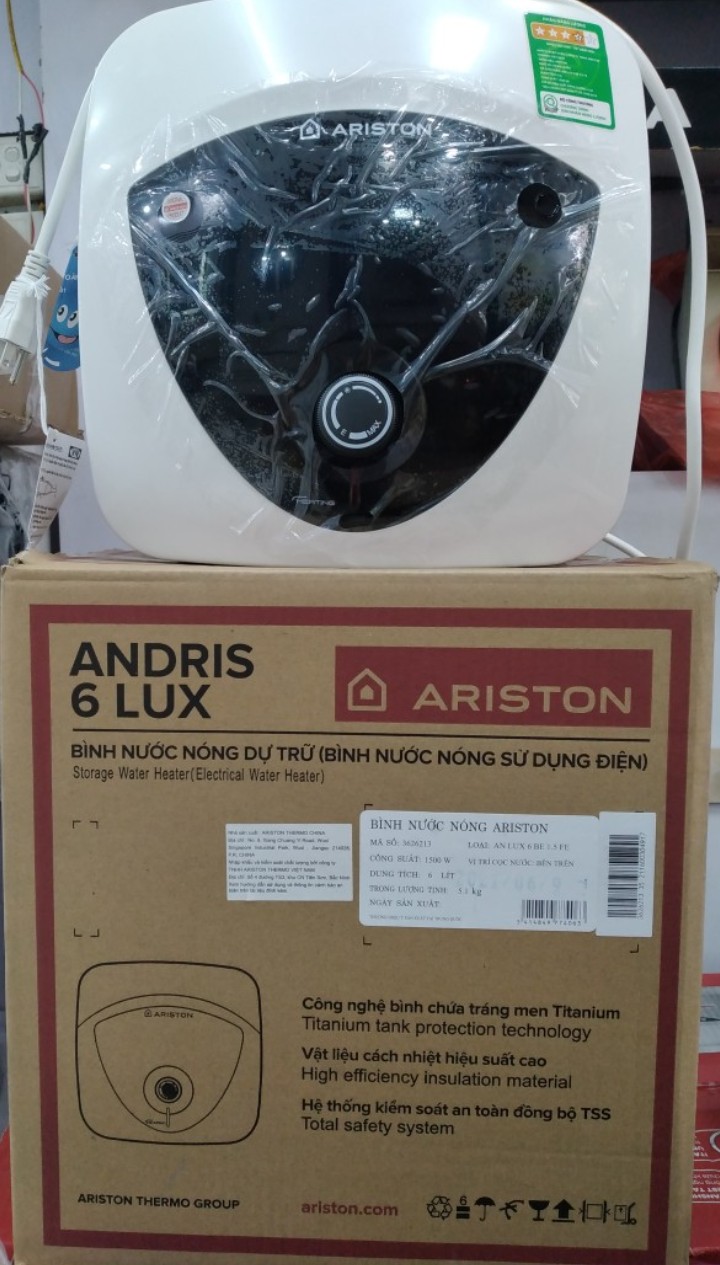 BÌNH NÓNG LẠNH ARISTON 6 LÍT AN LUX 6 BE 1.5 FE ( LẮP ĐẶT DƯỚI TỦ BẾP)