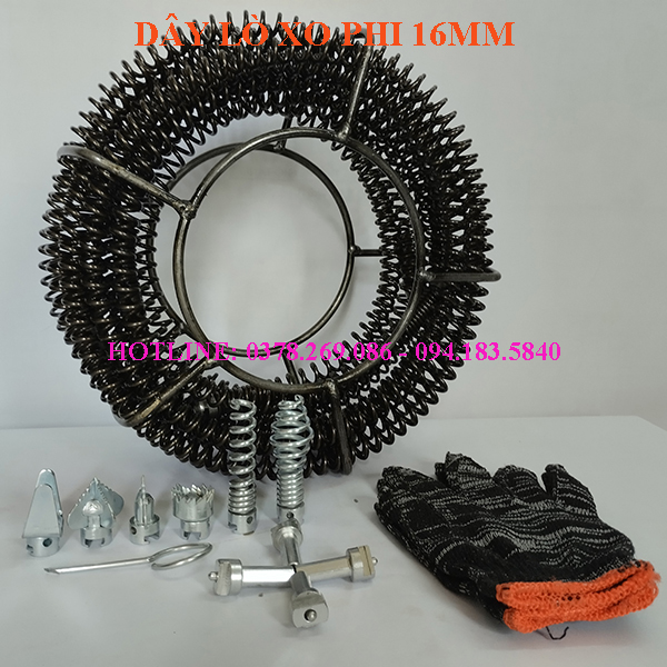 Dây thông cống lò xo Phi 16 dài 15m dùng máy khoan💰FREESHIP💰