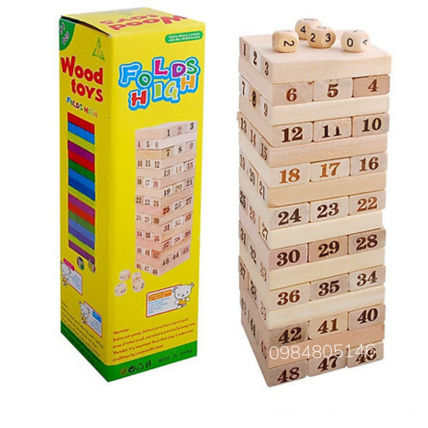 Trò chơi rút gỗ loại 48 thanh từ gỗ cao cấp - size lớn