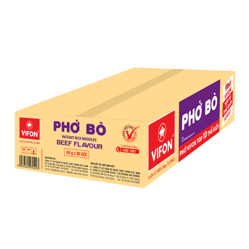 [HCM]Thùng 30 Gói Phở Bò VIFON 65g