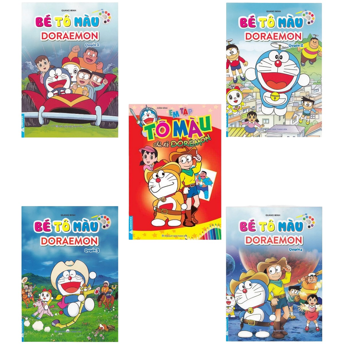 Sách - bé tô màu - chủ đề doraemon - trọn bộ 5 cuốn