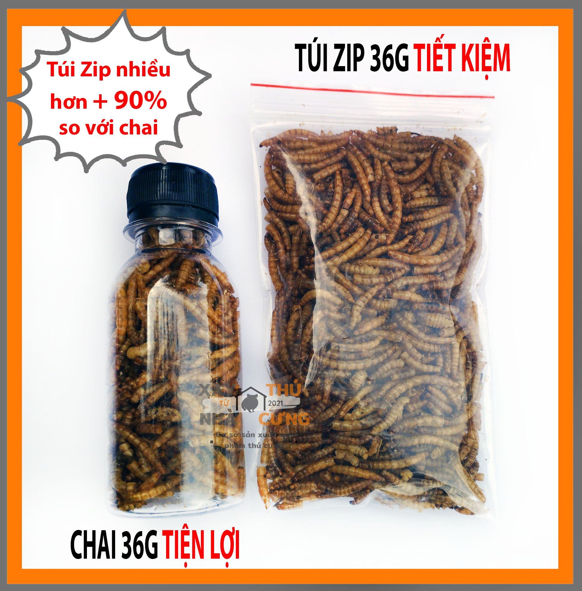 Sâu khô cho hamster, nhím, sóc 36gram