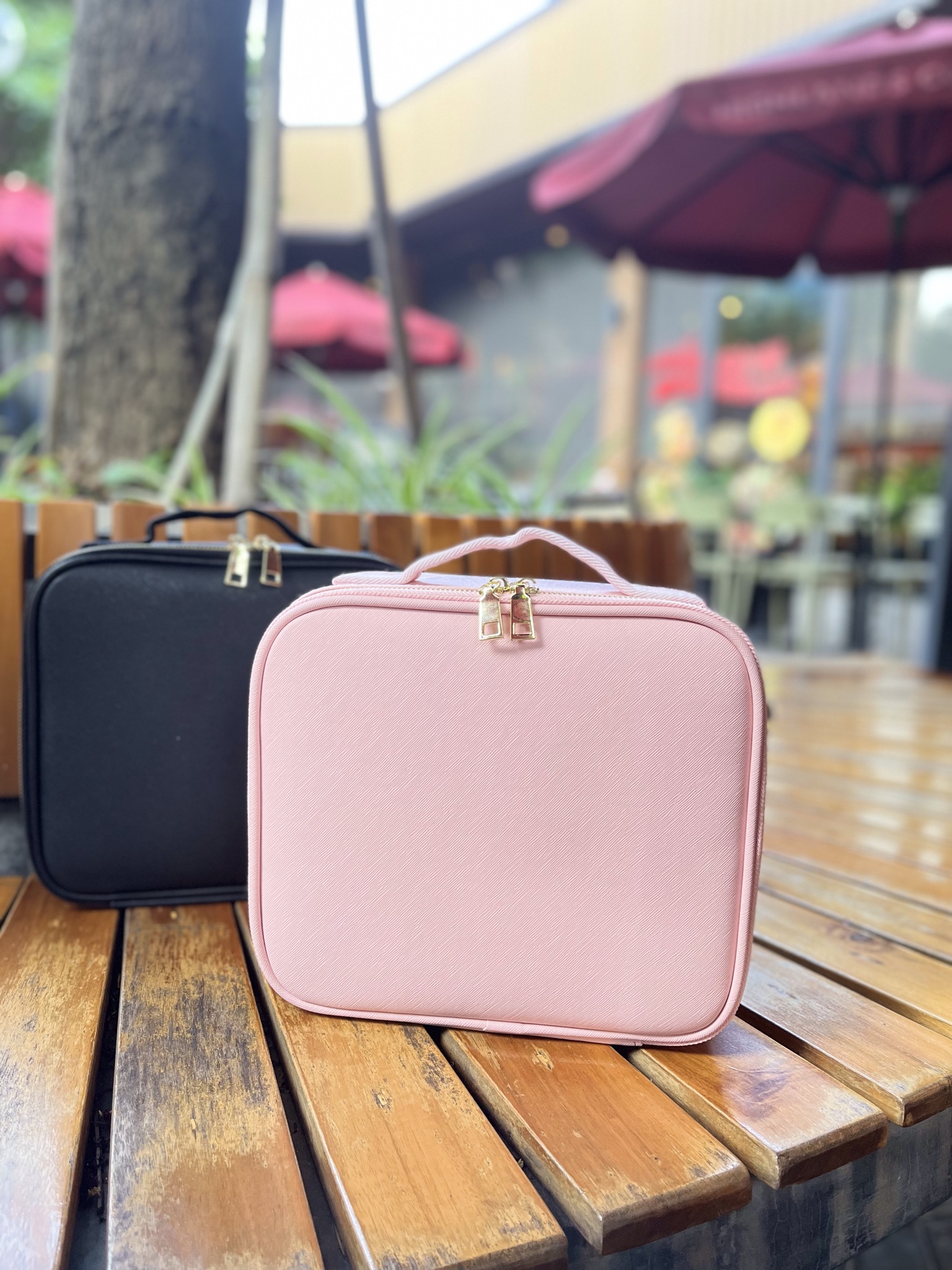 Cốp Vali Đựng Đồ Trang Điểm Cỡ Nhỏ, Có Vách Ngăn Tiện Lợi Bọc Da PU Bên Ngoài